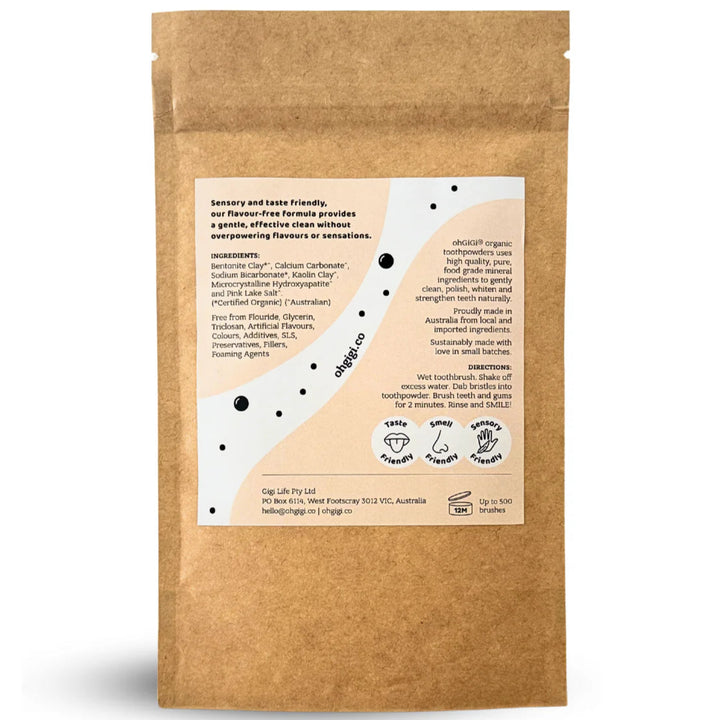 Ohgigi Tooth Powder + Hydroxyapatite Flavour-free Brush Refill 100g