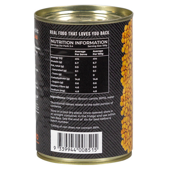 Honest To Goodness Organic Brown Lentils 400g