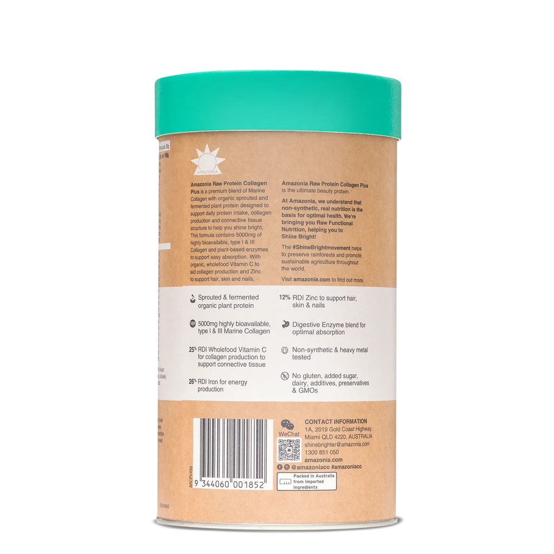 Amazonia Raw Collagen Protein Vanilla Maple 450g