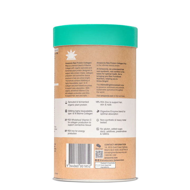 Amazonia Raw Collagen Protein Vanilla Maple 450g