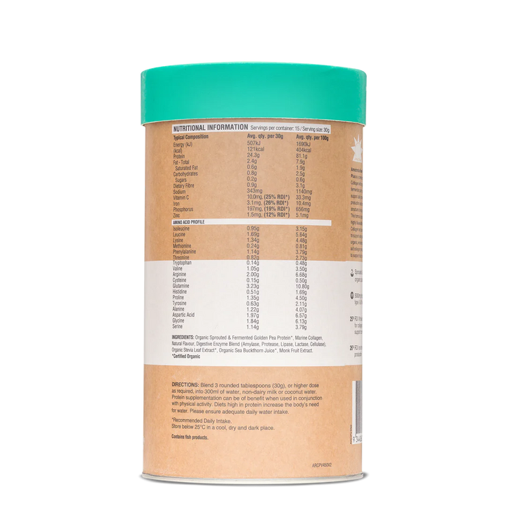 Amazonia Raw Collagen Protein Vanilla Maple 450g