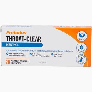 Pretorious Throat Clear Original Menthol 20 Pack