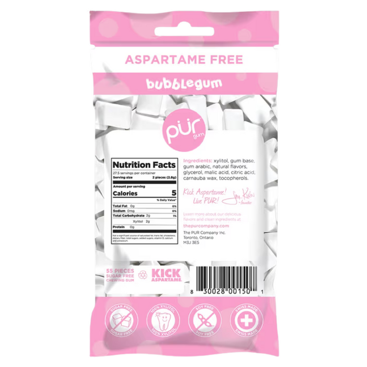 Pur Bubblegum Gum Bag 77g