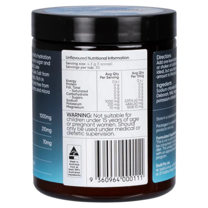 Sodii Everyday Hydration Salts Unflavoured 129g