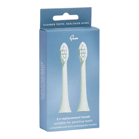 Gem Electric Toothbrush Replacement Heads Mint 2 Pack