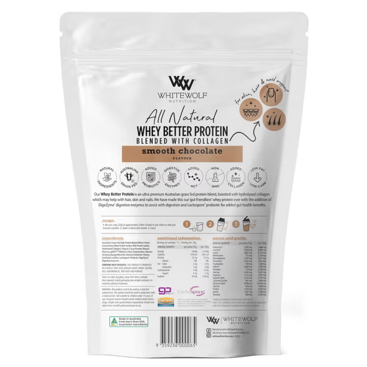 White Wolf Nutrition Whey Better Protein Smooth Chocolate 396g